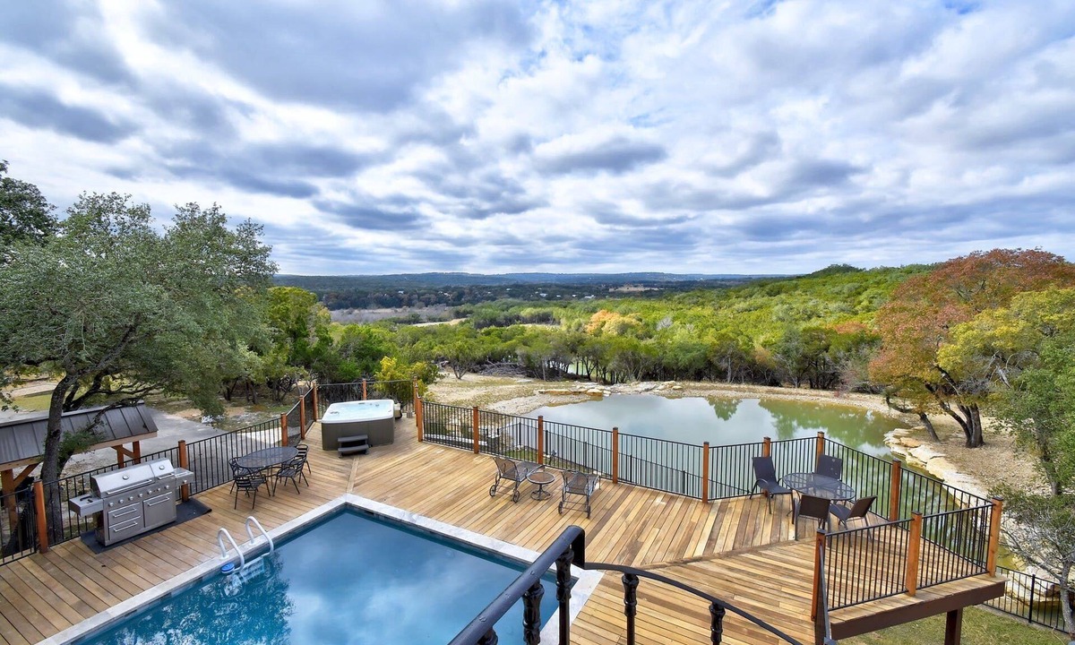 Wimberley House | 8 BR Private Ranch w/views, river access, pool, hot tub, pickle ball and more!
