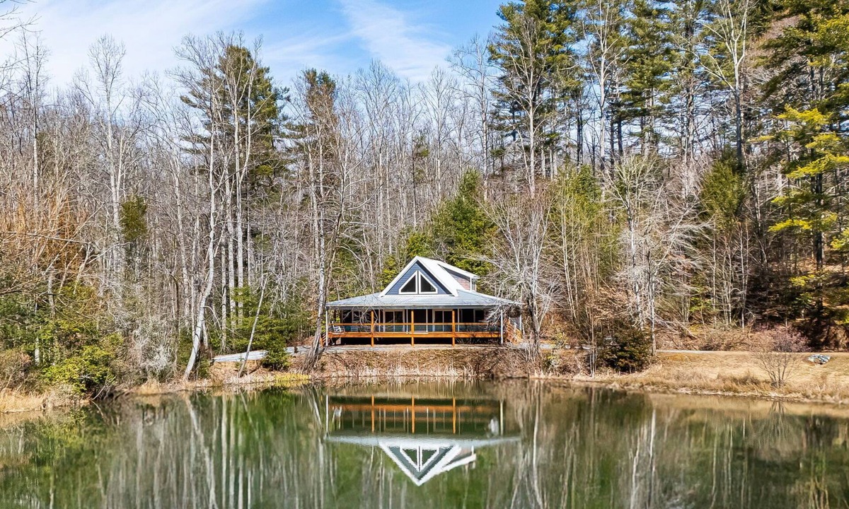 Hendersonville House | Luxe Pond-Front Cabin w/Fire Pit + Biltmore Pass | Pet-Friendly Escape