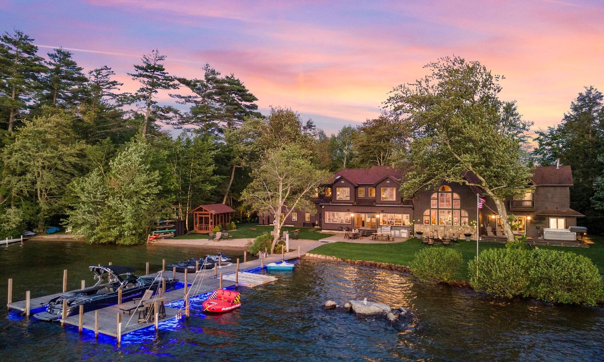 Moultonborough House | Luxury Lakefront w/Hot Tub, Beach, Mountain Views!