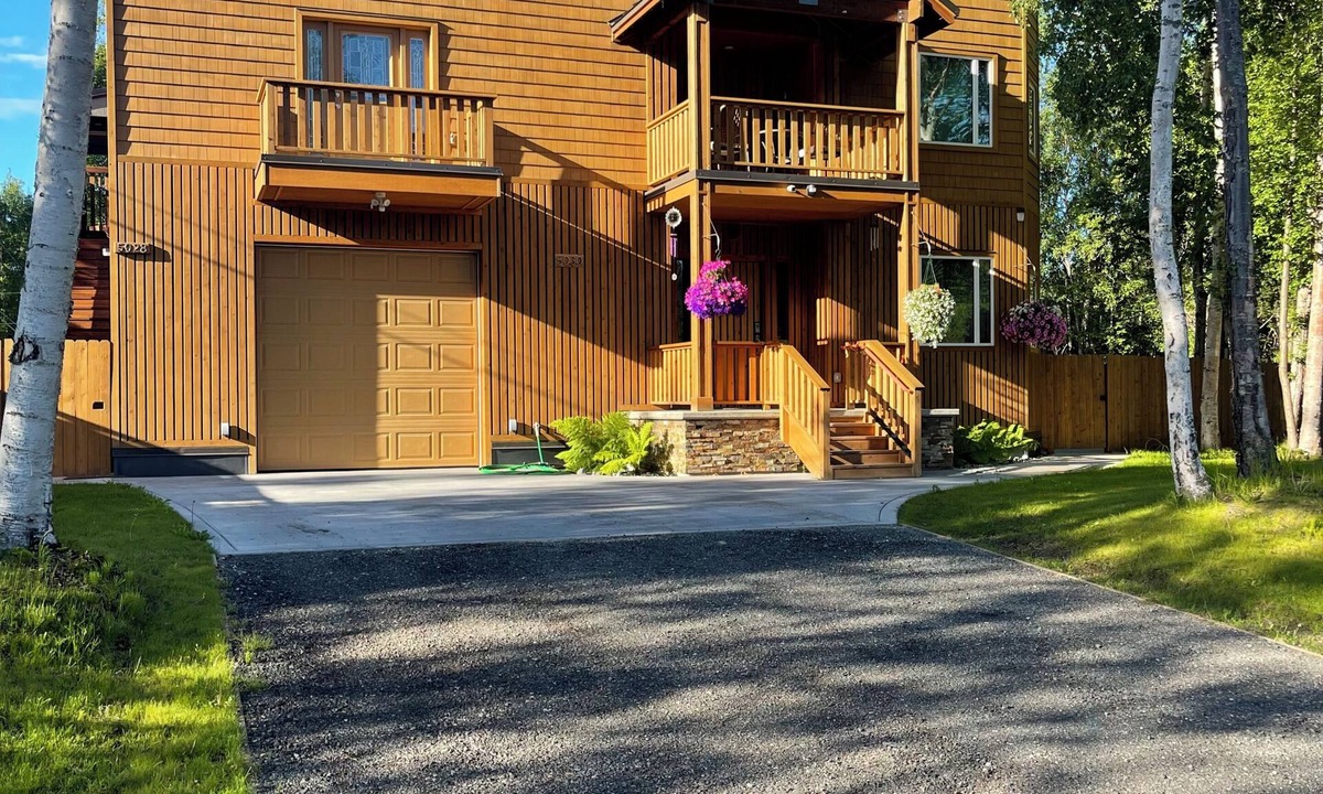 Sand Lake House | New home, Alaska theme, cul-de-sac. ADA compliant, Hot tub and Rooftop deck.
