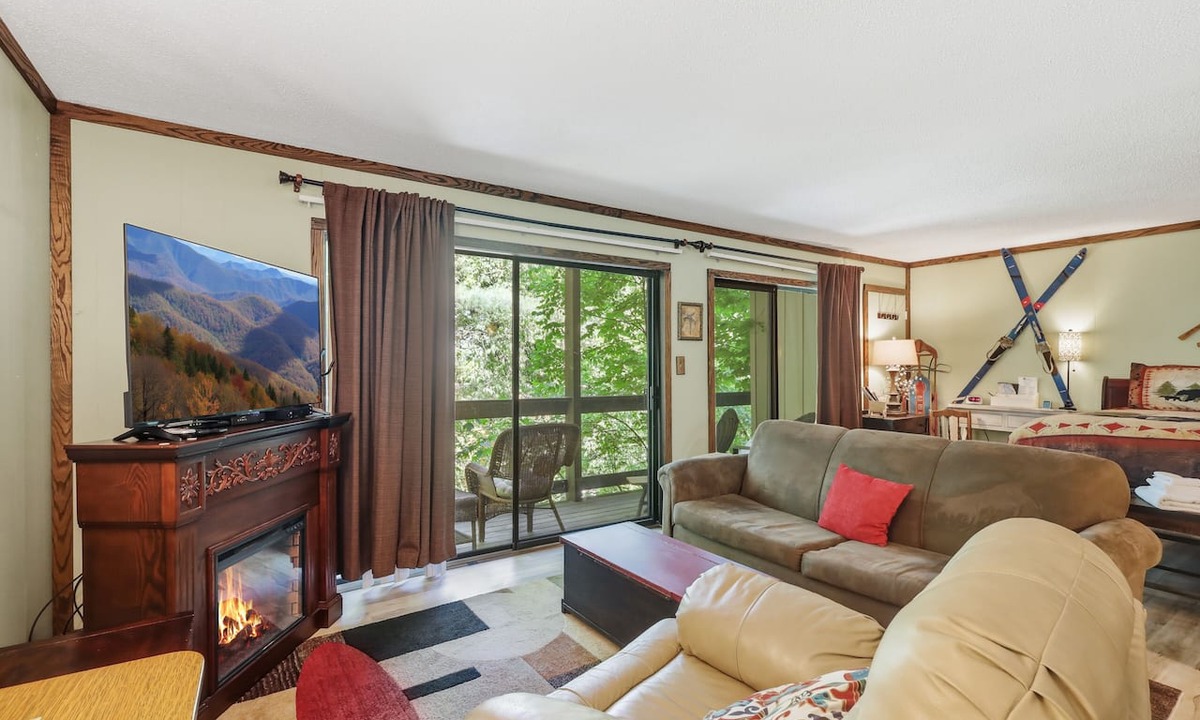Beech Mountain Cabin | Pet Friendly Beech Condo w Fireplace+Walk to Lift!