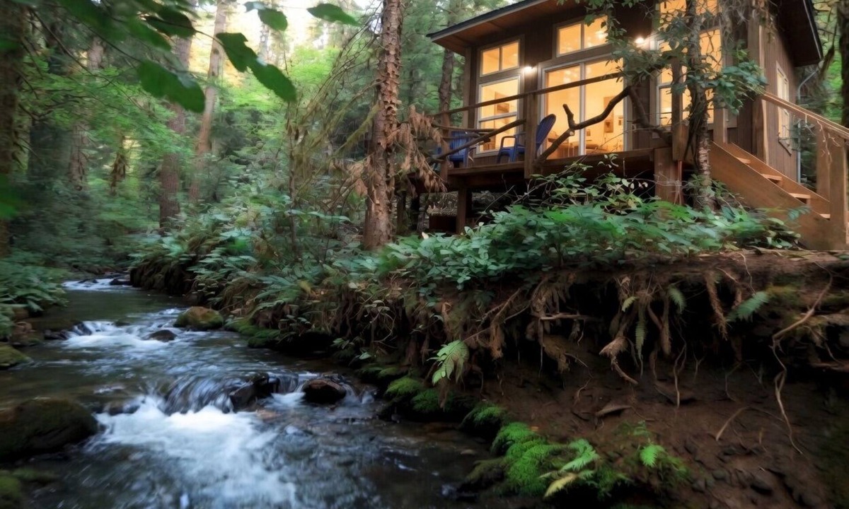 Cedar Hills House | Sasquatch's Tiny Treehouse on creek - old growth forest in Portland - ADVENTURE!