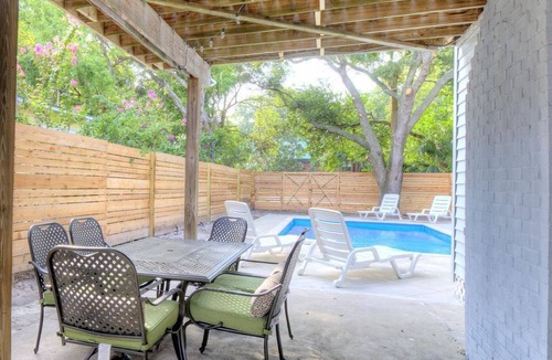 Saint Simons Island House | Beach Glimpses, Heated Pool, Sleeps 10