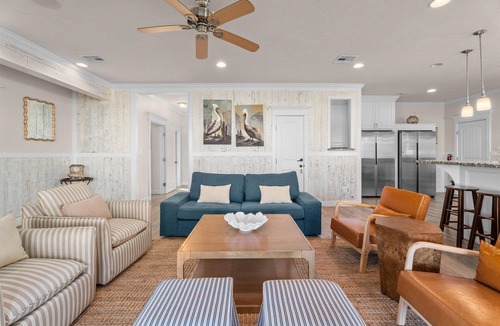 Crystal Beach House | Beachfront 11BR Duo Retreat | Sleeps 67 | Hot Tubs and Pickleball Court