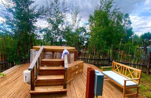 San Cristobal Cabin | Cozy Cabin Suite with Orchard Views near Taos, New Mexico
