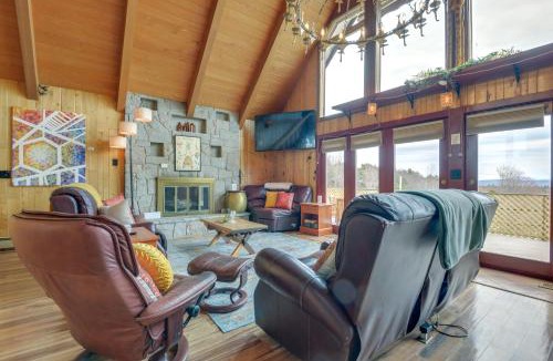 Vernon Apartment | Deck, Mountain Views: Colorful Retreat in Vernon!