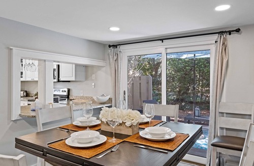 Folly Field Villa | Enjoy a walk to the beach from this renovated, pet friendly end-unit villa.