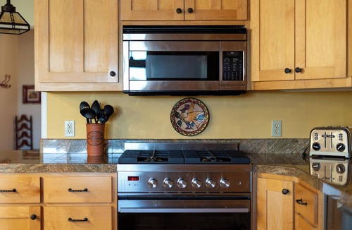 Arroyo Seco House | Luxe Adobe - 2-BR, 2-Bath townhouse, double-living rooms, cook's kitchen, cedar deck, garden
