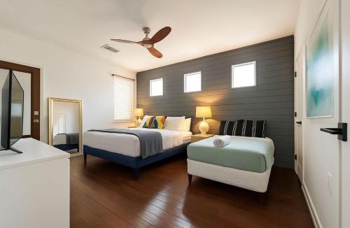 East Cesar Chavez House | Modern 2-Story Cowboy Pool Retreat Walk to 6th St & Downtown