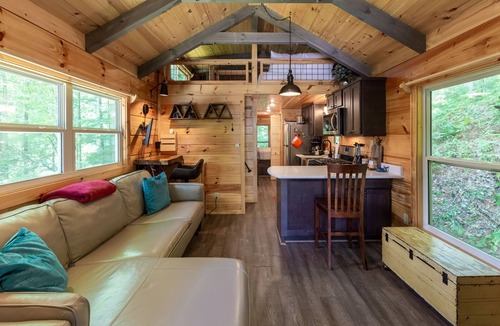 Cullowhee House | Mossy Falls - Adorable Tiny Home Located in the Smokies with Private Waterfalls and a Fire Pit!