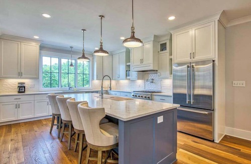 Mill Spring House | Mountain & lake-view luxury home with hot tub, deck, & pergola - dog-friendly