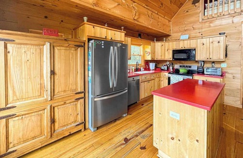 Zirconia House | Mtn-view home close to parks with private sauna, decks, wood stove, grill, W/D