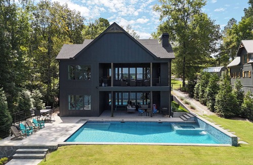 Buckhead House | Stunning Lakefront Heated/Cooled Pool Spa Game Room Putting Green Dock