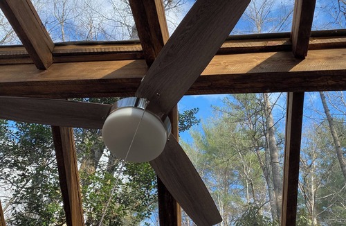 Purlear Cabin | The Moon and You- Unique creek side off grid 1-bedroom cabin with glass roof