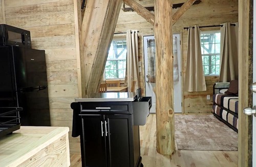 Hartshorn Cabin | Tiny Cabin with Fire Pit & Covered Porch Retreat in Salem, Missouri