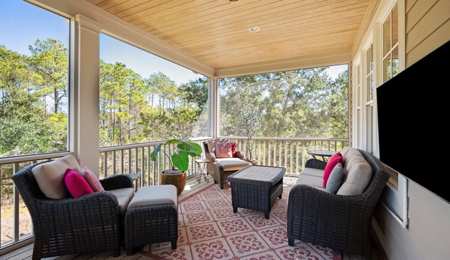 5BR/6BA Coastal Retreat with Elevator, Screened Porches & Easy Beach Access