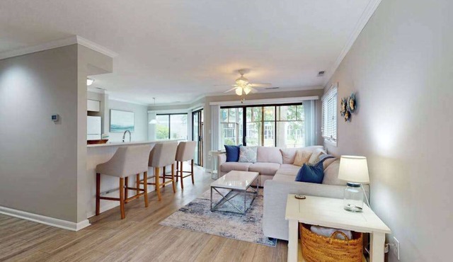 East of Sun condo with water-view, on-site pool & tennis - near beach