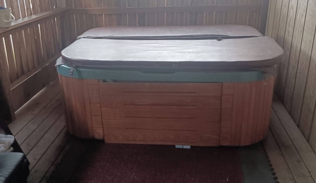 Hot Tub and King bed with 3 other beds