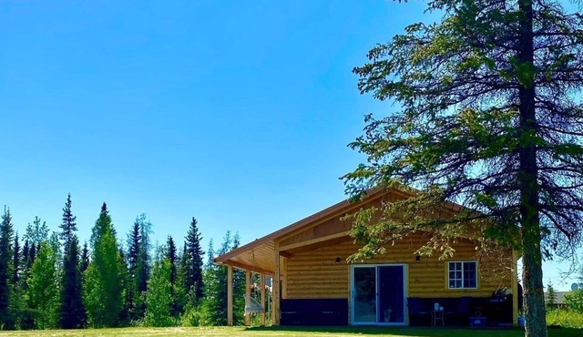 Newly constructed cabin on a quiet residential pond.