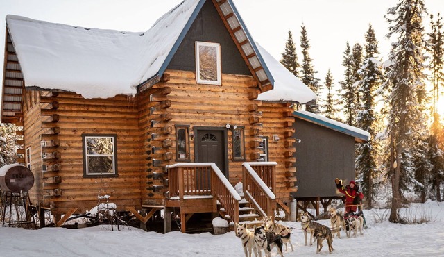 On-site Sled Dog Demo! Tucked in woods! Auroras seen here. Private.