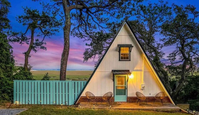 Private A-Frame home with HOT TUB and FIREPIT! Two large decks with Ocean views!