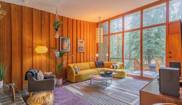 Star-Shaped Midcentury Modern Aurora Retreat + Hot Tub + Game Room