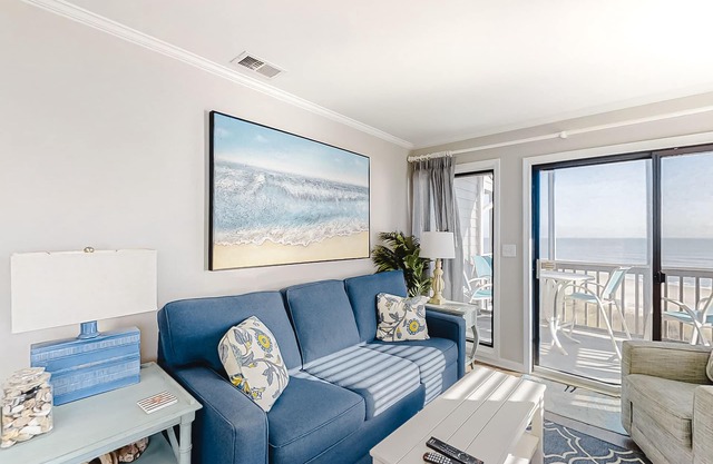 Oceanfront Third Floor Condo w/Panoramic Views, Balcony, & Shared Pool in Atlantic Beach